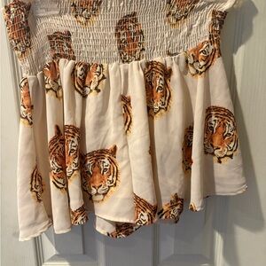 Tiger Print Smocked Top